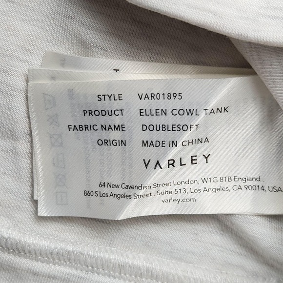 Varley Ellen Cowl Tank Top Womens Large White DoubleSoft Lightweight Knit - Picture 5 of 10